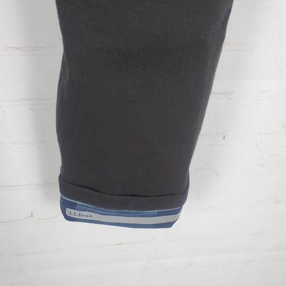 NEW LL Bean Flannel Lined Jeans Perfect Stretch Straight Leg Womens 16 Black - Picture 6 of 13
